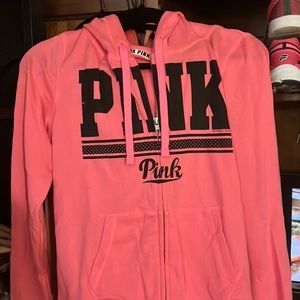 NWOT Victoria Secret pink zip up sweatsuit OS
